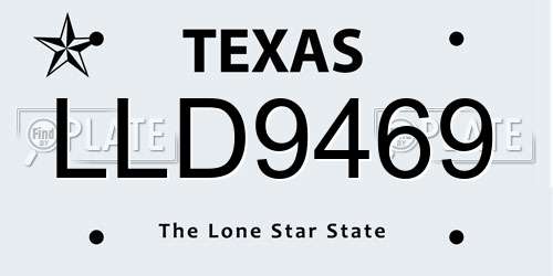LLD9469 Texas License Plate