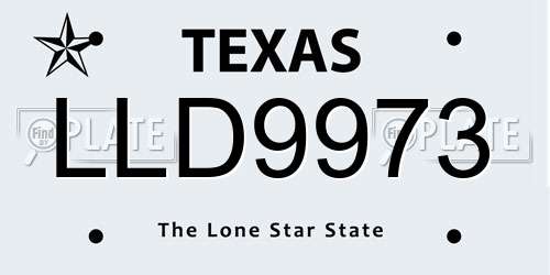 LLD9973 Texas License Plate