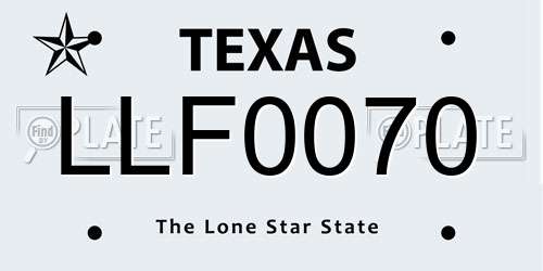 LLF0070 Texas License Plate