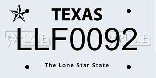LLF0092 Texas License Plate