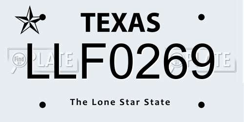 LLF0269 Texas License Plate