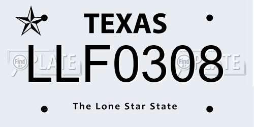 LLF0308 Texas License Plate