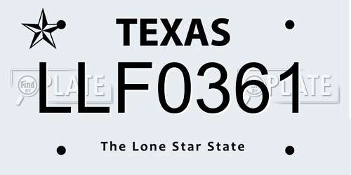 LLF0361 Texas License Plate