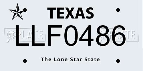 LLF0486 Texas License Plate