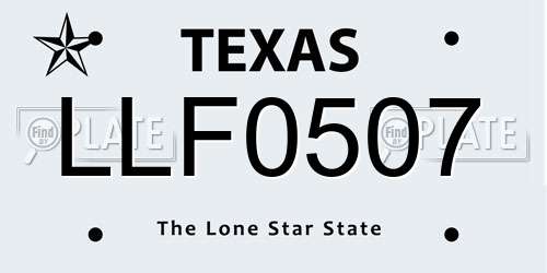 LLF0507 Texas License Plate