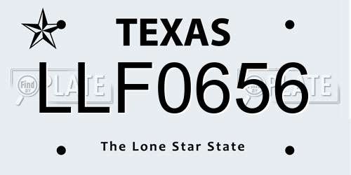 LLF0656 Texas License Plate