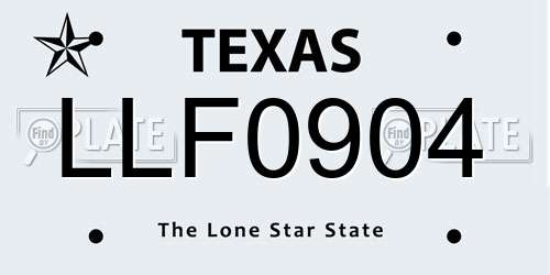 LLF0904 Texas License Plate