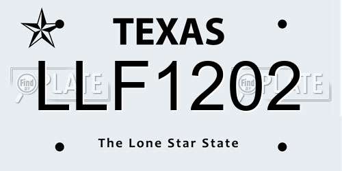 LLF1202 Texas License Plate
