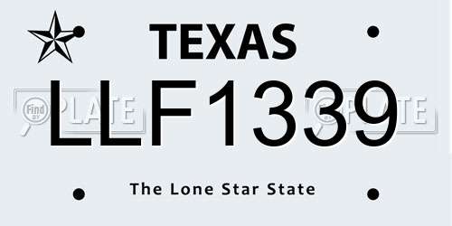LLF1339 Texas License Plate