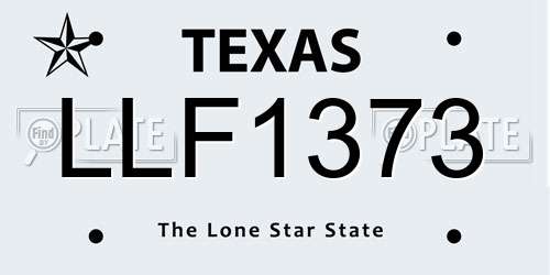 LLF1373 Texas License Plate