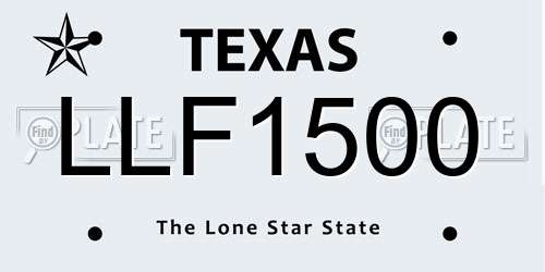 LLF1500 Texas License Plate