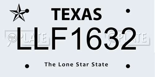 LLF1632 Texas License Plate