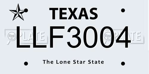 LLF3004 Texas License Plate