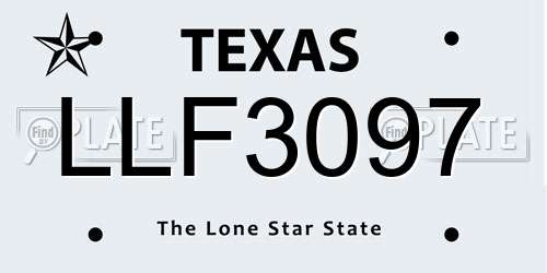 LLF3097 Texas License Plate