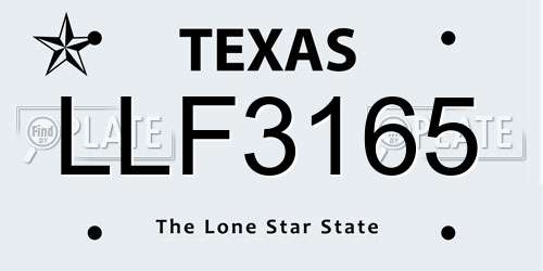 LLF3165 Texas License Plate