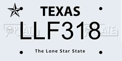LLF318 Texas License Plate