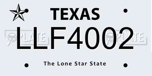 LLF4002 Texas License Plate