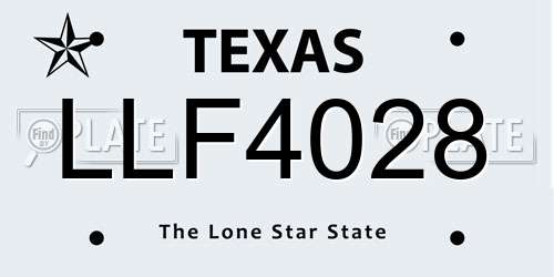 LLF4028 Texas License Plate