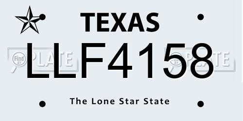 LLF4158 Texas License Plate