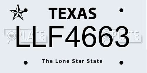 LLF4663 Texas License Plate