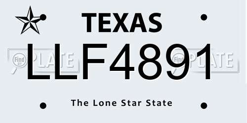 LLF4891 Texas License Plate