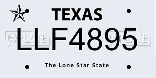 LLF4895 Texas License Plate