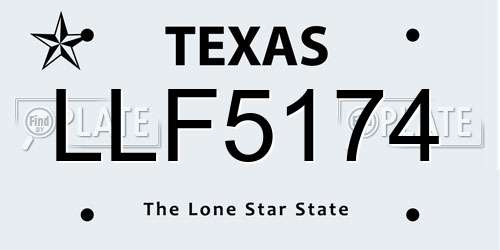 LLF5174 Texas License Plate