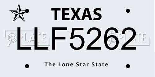 LLF5262 Texas License Plate