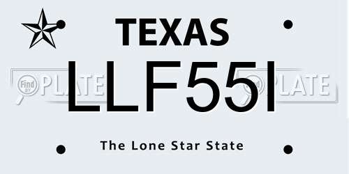 LLF55I Texas License Plate