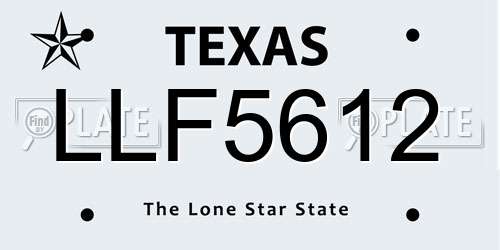 LLF5612 Texas License Plate
