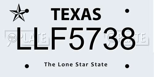 LLF5738 Texas License Plate