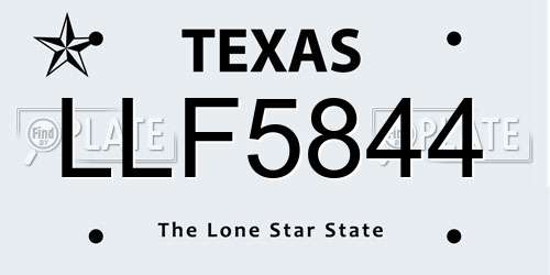 LLF5844 Texas License Plate