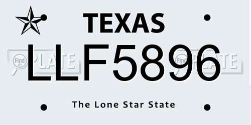 LLF5896 Texas License Plate