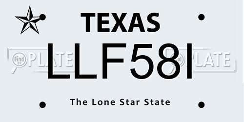 LLF58I Texas License Plate