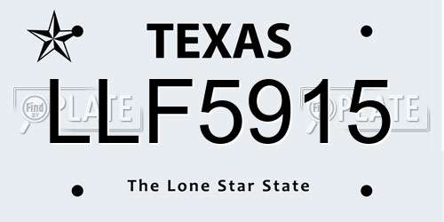LLF5915 Texas License Plate