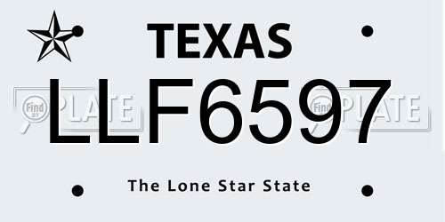 LLF6597 Texas License Plate