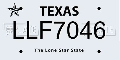 LLF7046 Texas License Plate