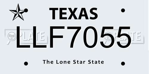 LLF7055 Texas License Plate
