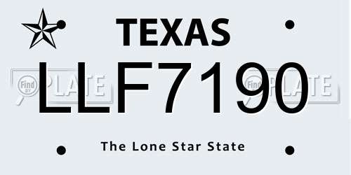 LLF7190 Texas License Plate