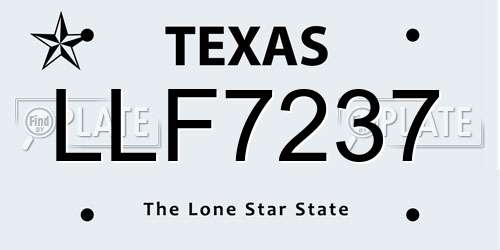 LLF7237 Texas License Plate
