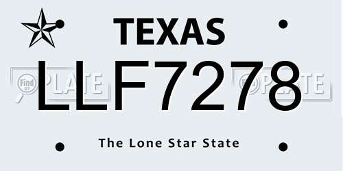 LLF7278 Texas License Plate