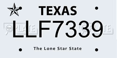 LLF7339 Texas License Plate