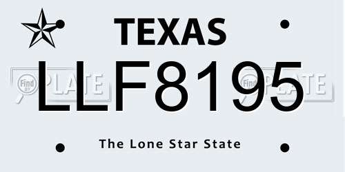 LLF8195 Texas License Plate