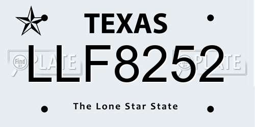 LLF8252 Texas License Plate