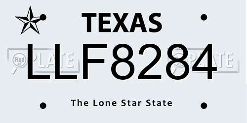 LLF8284 Texas License Plate