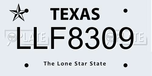 LLF8309 Texas License Plate