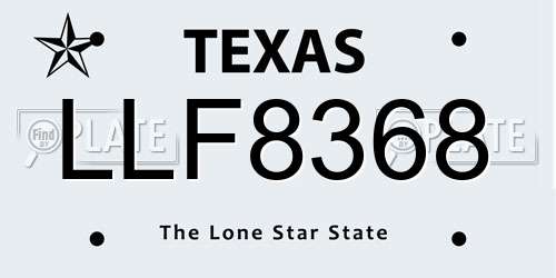 LLF8368 Texas License Plate