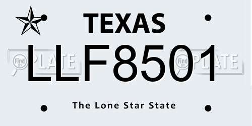 LLF8501 Texas License Plate