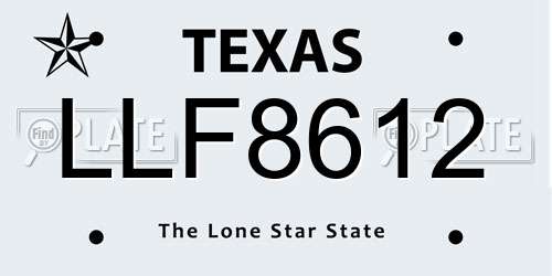 LLF8612 Texas License Plate