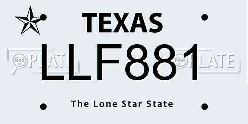LLF881 Texas License Plate